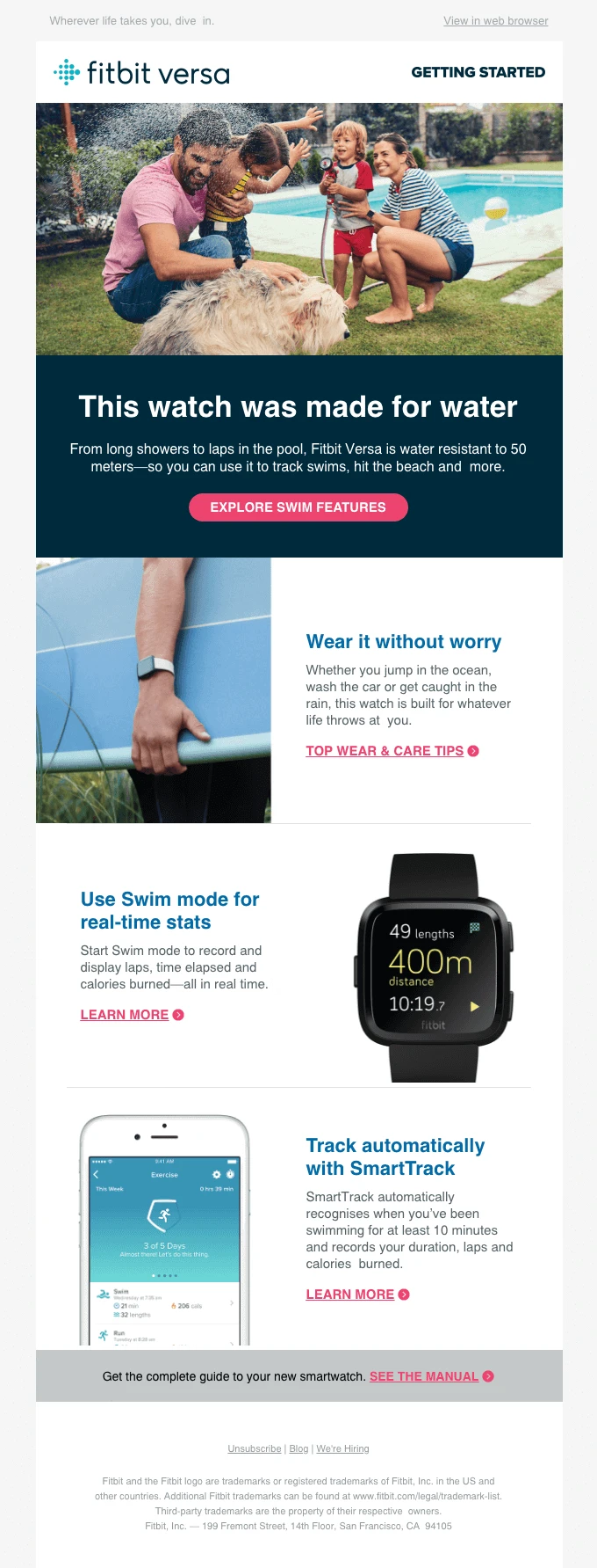 fitbit post purchase followup email automation example