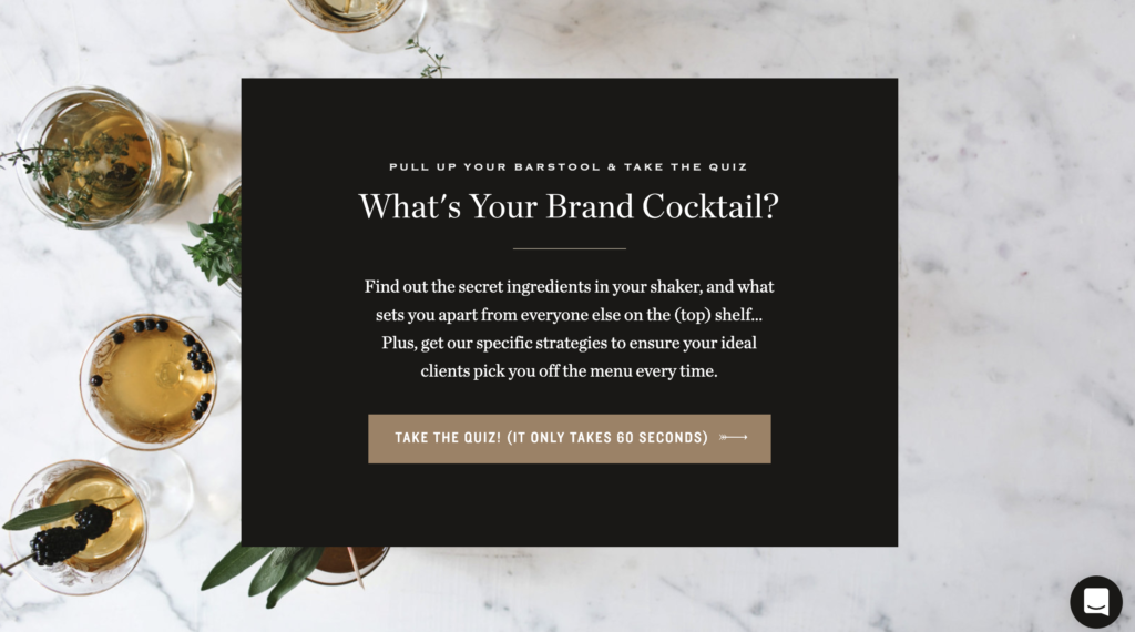 tonic site shop uses a quiz to grow their email list